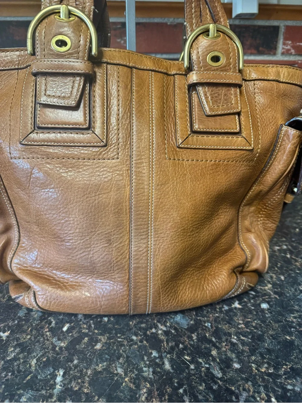 Coach Chelsea Heritage Leather Tote 10030 Cognac Brown 2008 Y2K
